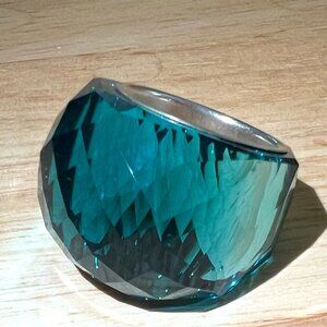 Brand New, Never Worn Authentic Swarovski Large Blue Montana Nirvana Ring, sz58